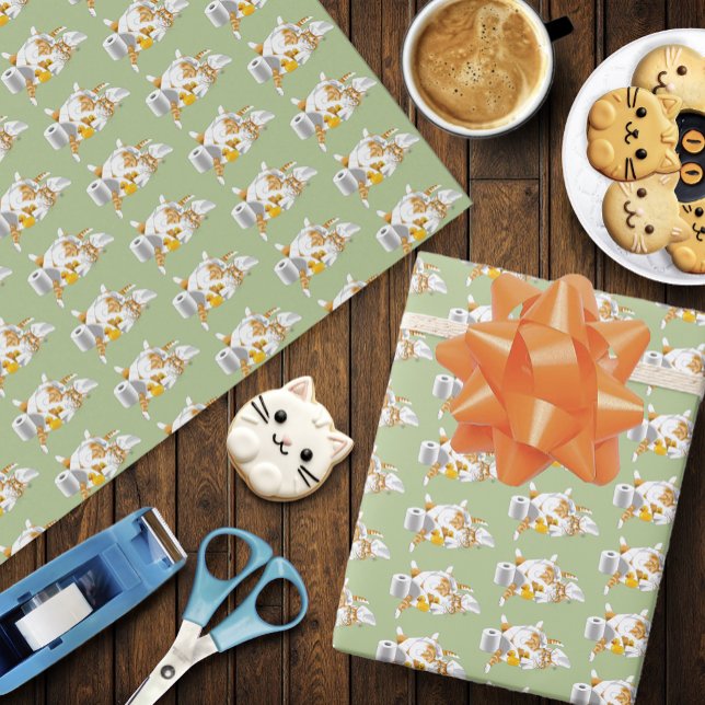 Ginger Orange Cat Funny Toilet Paper Green (Creator Uploaded)
