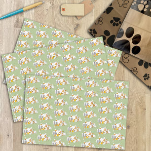 Ginger Orange Cat Funny Toilet Paper Green