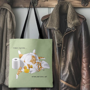 Ginger Orange Cat Funny Toilet Paper Tote Bag