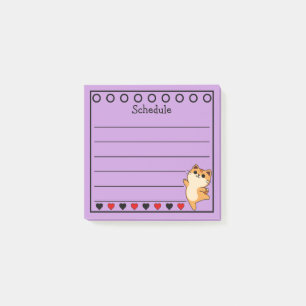 Ginger Orange Cat Schedule Lilac Post-it Notes
