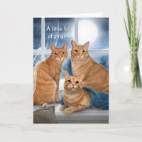 Ginger Orange Tabby Cat Merry Christmas