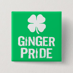 GINGER PRIDE WITH SHAMROCK 15 CM SQUARE BADGE