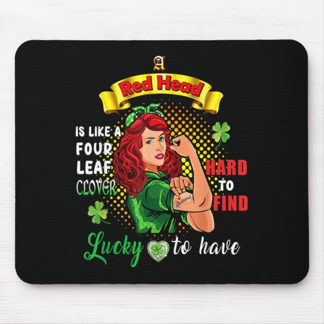 Ginger St Patrick Day Irish Women Lucky Redhead Sh Mouse Pad (Front)