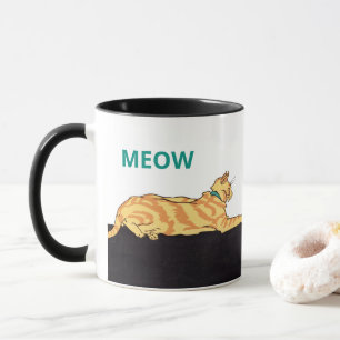Ginger Striped Cat MEOW Mug