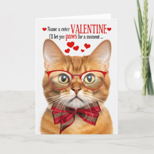 Ginger Tabby Cat Feline Humour Valentine's Day Holiday Card