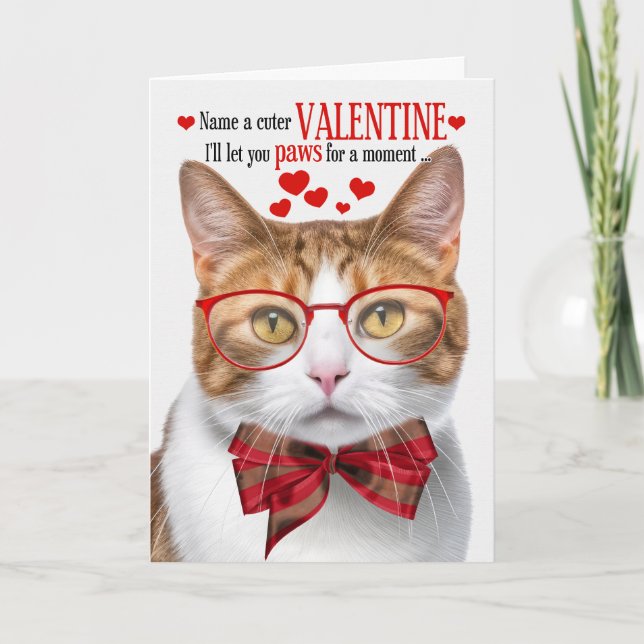 Ginger Tabby Cat Valentine's Day Feline Humour Holiday Card (Front)