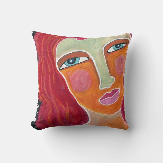 Ginger Throw Pillow-Abstract Art Cushion (Front)