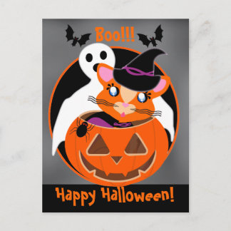 Ginger Toon Kitty Boo! Circles  Postcard