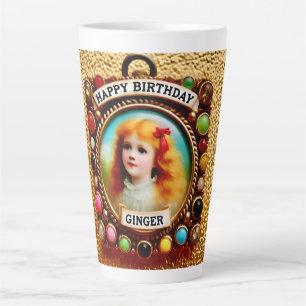GINGER ~ Vintage girl ~ Happy Birthday ~ Latte Mug