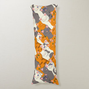 Ginger white black cat diagonal pattern body cushion