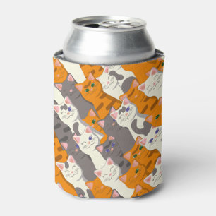 Ginger white black cat diagonal pattern can cooler