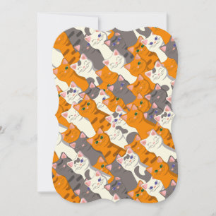 Ginger white black cat diagonal pattern card
