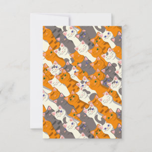 Ginger white black cat diagonal pattern card