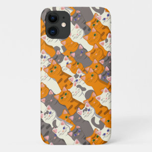 Ginger white black cat diagonal pattern iPhone 11 case