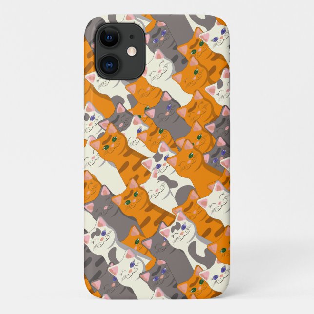 Ginger white black cat diagonal pattern Case-Mate iPhone case (Back)