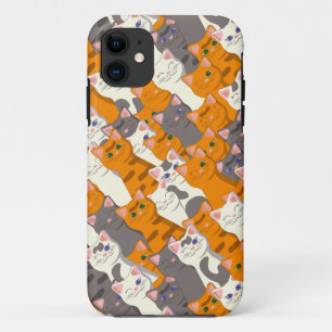 Ginger white black cat diagonal pattern iPhone 11 case