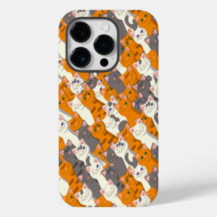 Ginger white black cat diagonal pattern Case-Mate iPhone 14 pro case