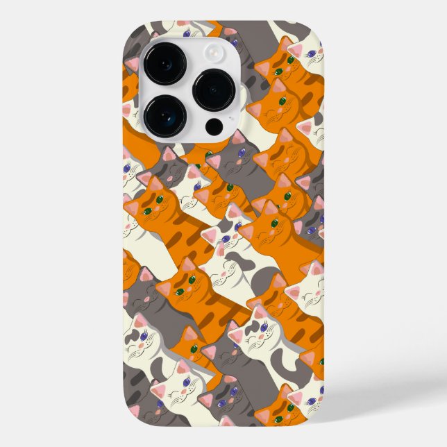 Ginger white black cat diagonal pattern Case-Mate iPhone case (Back)