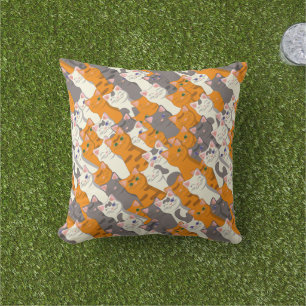 Ginger white black cat diagonal pattern cushion