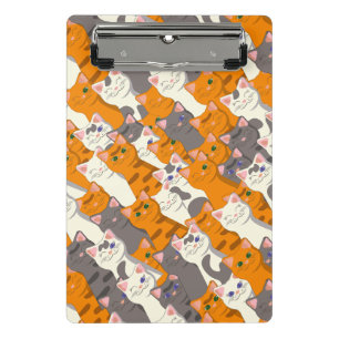 Ginger white black cat diagonal pattern mini clipboard