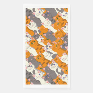 Ginger white black cat diagonal pattern napkin