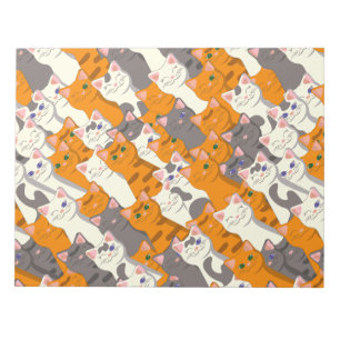 Ginger white black cat diagonal pattern notepad