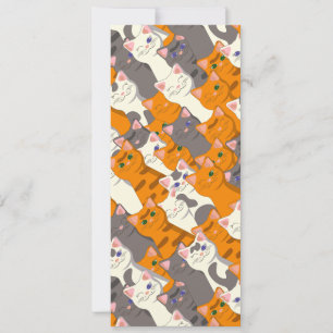 Ginger white black cat diagonal pattern save the date