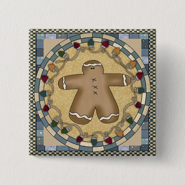 Gingerbread 15 Cm Square Badge (Front)