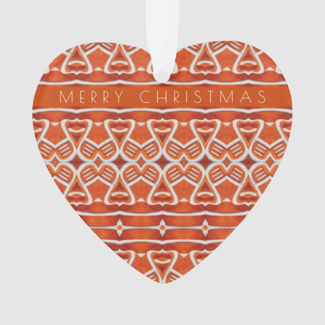 GINGERBREAD Acrylic Heart Ornament + Text (Front)