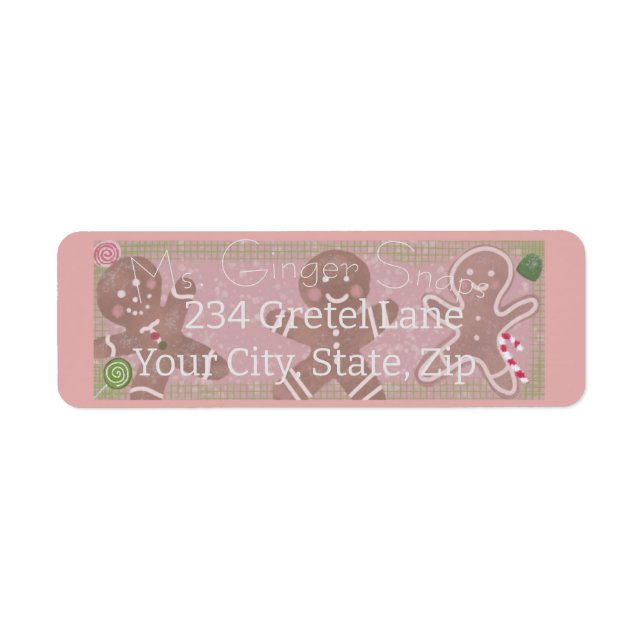 Gingerbread and Candy Return Address Label (Front)