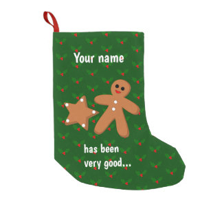 Gingerbread and lebkuchen star - personalise this small christmas stocking