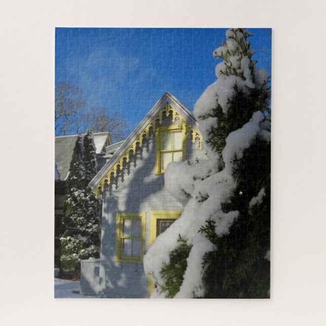 Gingerbread and Winter Snow - Martha's Vineyard Jigsaw Puzzle (Vertical)