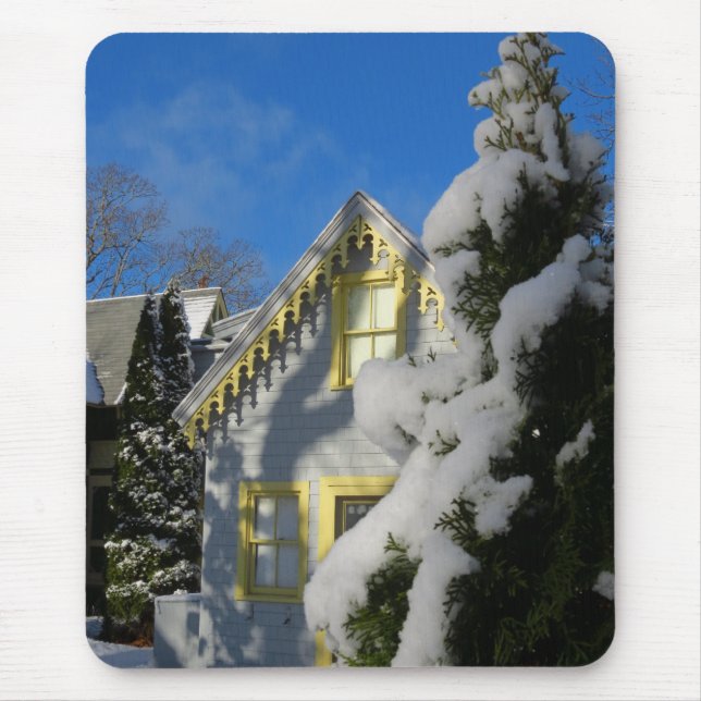 Gingerbread and Winter Snow - Martha's Vineyard Mouse Pad (Front)