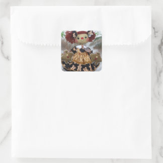 Gingerbread Annie Made with Love Square Sticker