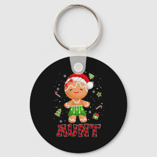Gingerbread Aunt Buffalo Plaid Christmas Mother Ma Key Ring