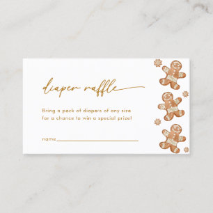 Gingerbread Baby Shower Diaper Raffle Card