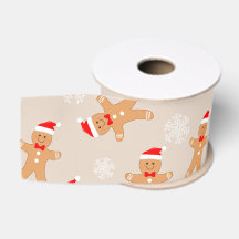 Gingerbread Baby with Christmas Hat Print