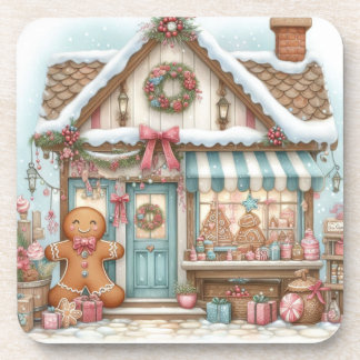 Gingerbread Bakery House Shop beverage coaster