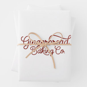 Gingerbread Baking Co Christmas Wrapping Paper Sheet