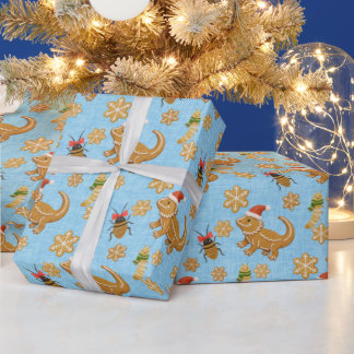 Gingerbread Bearded Dragon Christmas  Wrapping Paper