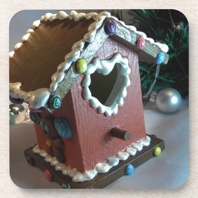 Gingerbread Birdhouse I Coaster (Front)