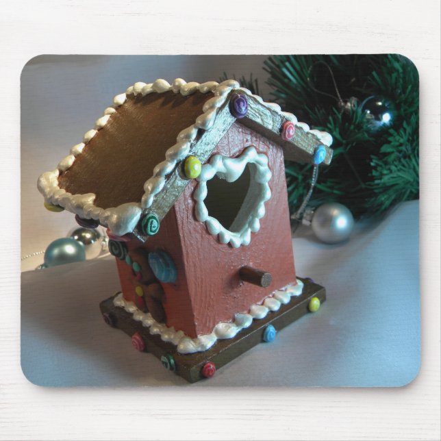 Gingerbread Birdhouse I Mouse Pad (Front)