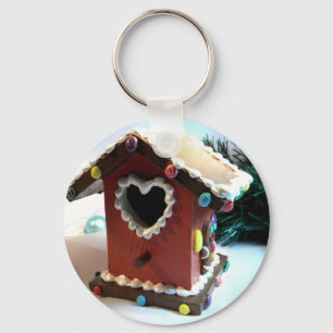 Gingerbread Birdhouse Key Ring