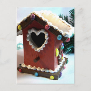 Gingerbread Birdhouse Postcard