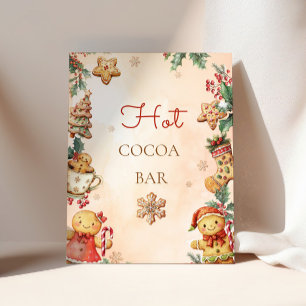 Gingerbread Birthday Christmas Hot cocoa bar Poster