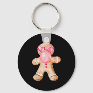 Gingerbread Blowing Bubble Gum Nk Sungles Christma Key Ring