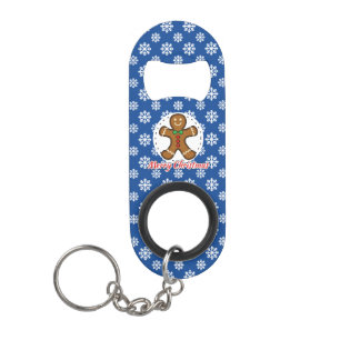 Gingerbread - Blue Snowflakes Pattern - Merry Xmas