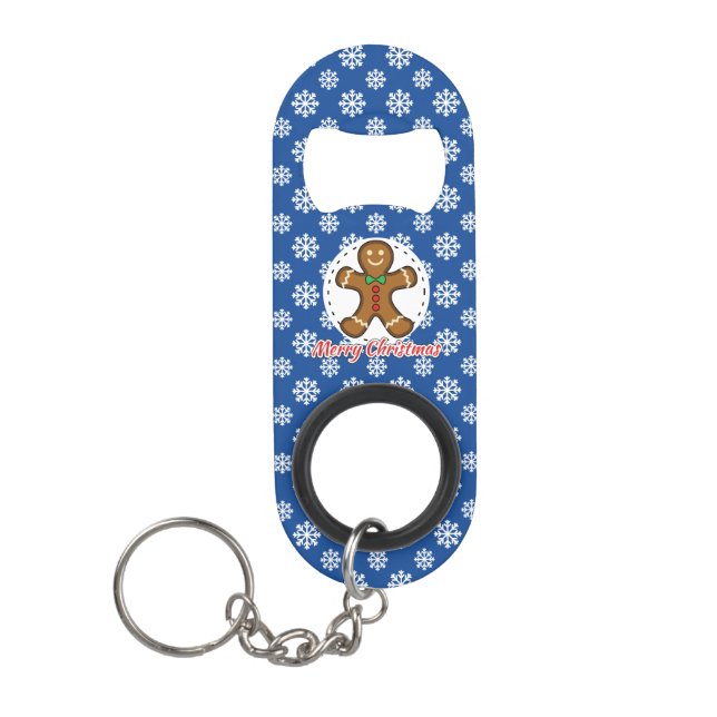 Gingerbread - Blue Snowflakes Pattern - Merry Xmas (Front)