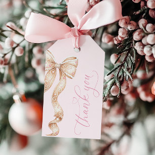 Gingerbread Bow Baby Shower Favour Tags