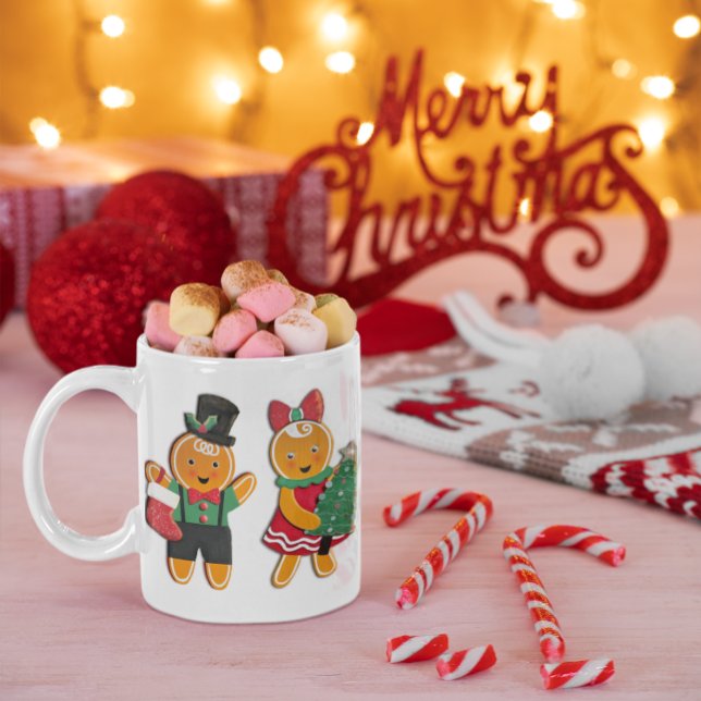 Gingerbread boy and Gingerbread Girl Christmas Coffee Mug (Creator Uploaded)